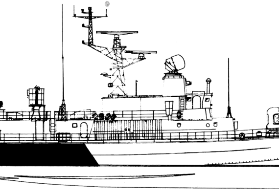 Корабль ORP Orkan [Project 660 Frast Attack Boat] (1992) - чертежи, габариты, рисунки
